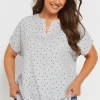 Dot Print Textured Top