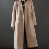 Double Breasted Wool Blend Maxi Coat