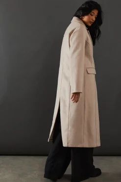 Double Breasted Wool Blend Maxi Coat