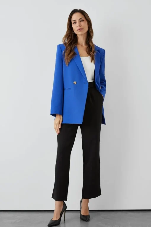 Double Button Relaxed Blazer