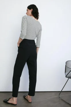 Double Crepe Pleat Peg Trouser