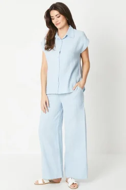 Double Gauze Wide Leg Trouser