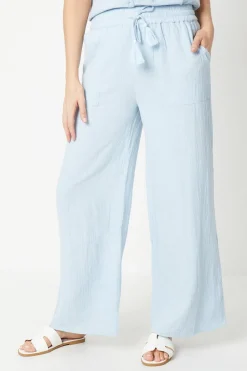 Double Gauze Wide Leg Trouser