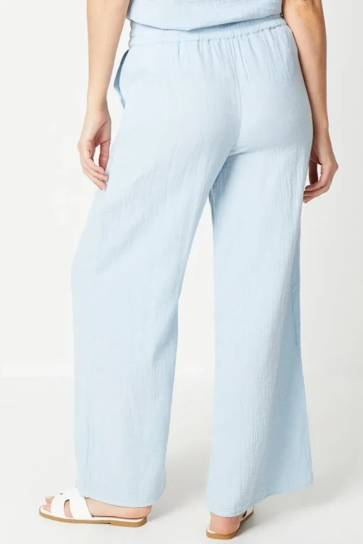 Double Gauze Wide Leg Trouser