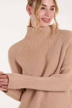 Double Hem Detail High Neck Jumper