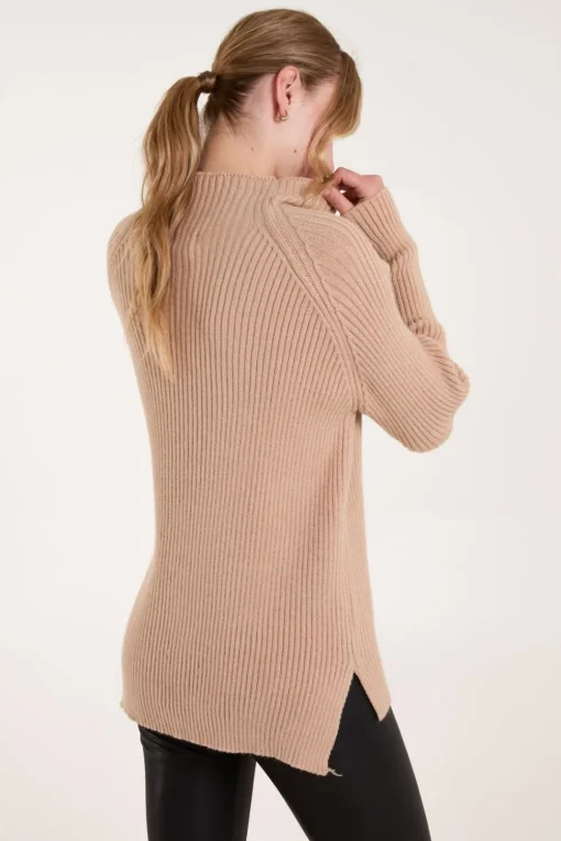 Double Hem Detail High Neck Jumper