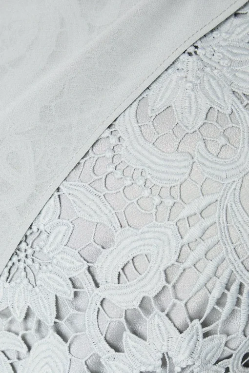 Drape Overlay Lace Pencil Dress