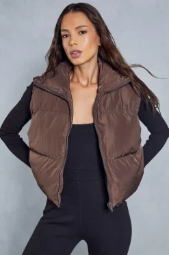 Drawstring Detail Cropped Gilet