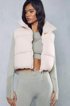 Drawstring Detail Cropped Gilet