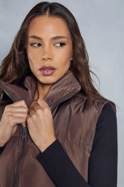Drawstring Detail Cropped Gilet