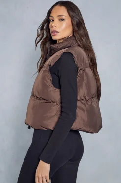 Drawstring Detail Cropped Gilet
