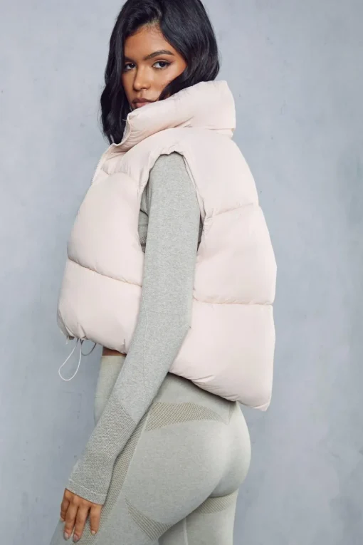 Drawstring Detail Cropped Gilet