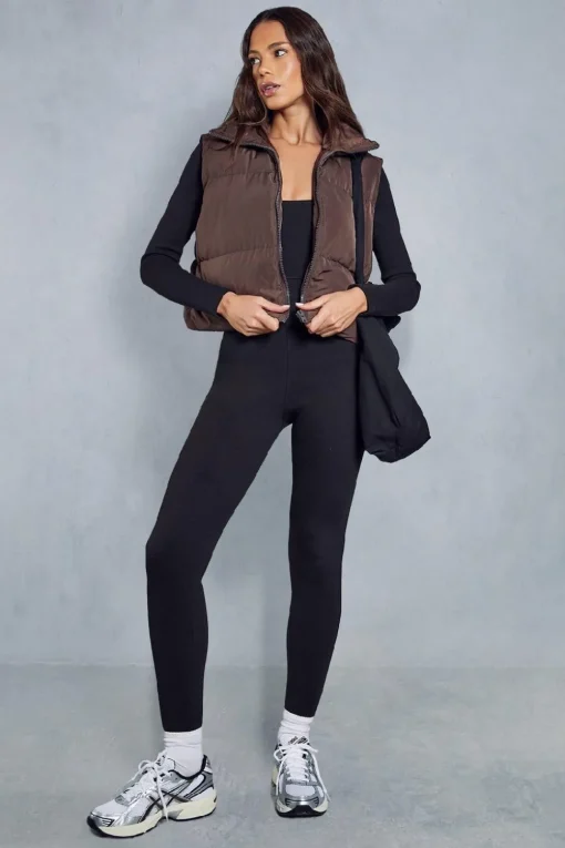Drawstring Detail Cropped Gilet