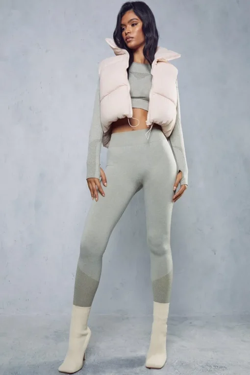 Drawstring Detail Cropped Gilet