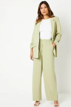 Drawstring Tie Waist Wide Leg Trouser