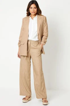 Drawstring Tie Waist Wide Leg Trouser
