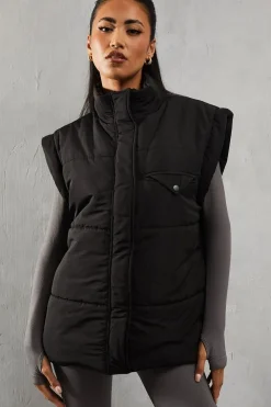 Drop Shoulder Padded Gilet