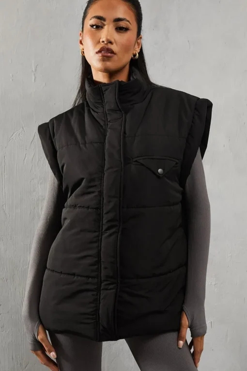 Drop Shoulder Padded Gilet