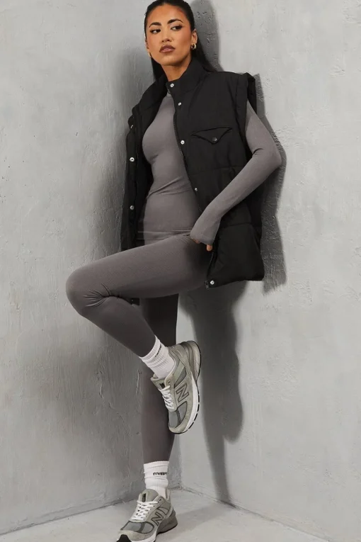 Drop Shoulder Padded Gilet