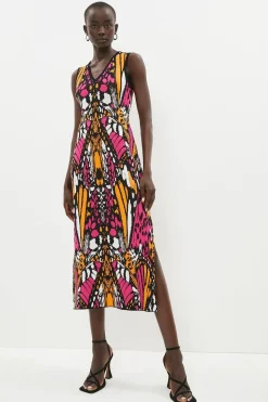 Embellished Butterfly Jacquard Maxi Dress