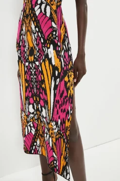 Embellished Butterfly Jacquard Maxi Dress
