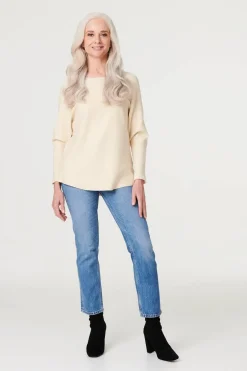 Embellished Long Sleeve Knit Top