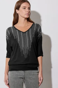 Embellished Neckline Top