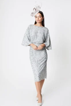 Embellished Pencil Midi Dress
