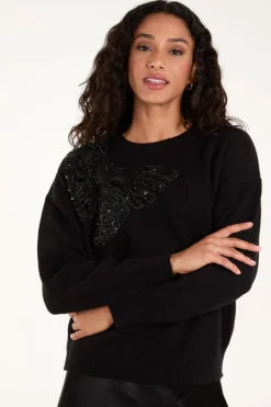 Embellished Sequin Butterfly Jumper