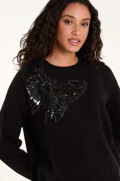 Embellished Sequin Butterfly Jumper