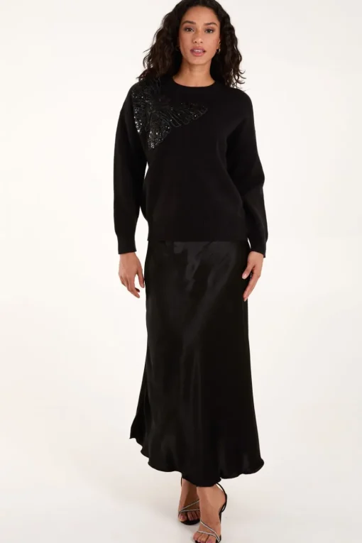 Embellished Sequin Butterfly Jumper
