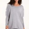 Embellished Shoulder V Neck Jumper
