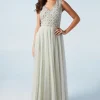 Embellished V Neck Two In One Bridesmaid Dress