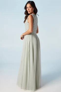 Embellished V Neck Two In One Bridesmaid Dress