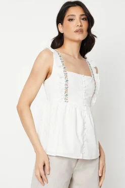 Embroidered Sleeveless Blouse