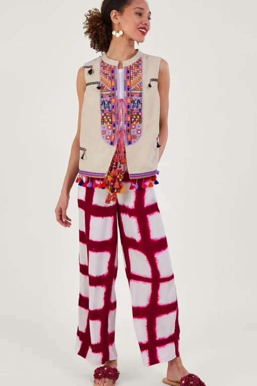 Embroidered Statement Tassel Waistcoat
