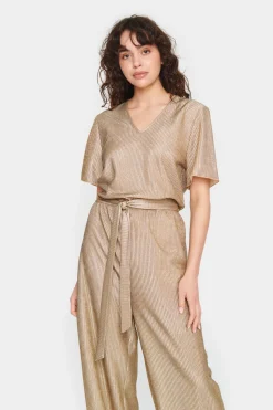 Evy Short Sleeve V-neck Jumpsuit-