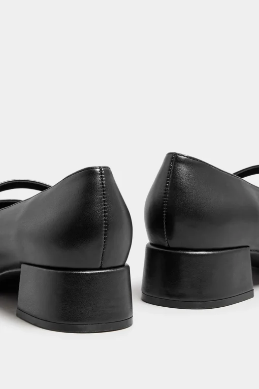Extra Wide Fit Faux Leather Mary Jane Block Heels