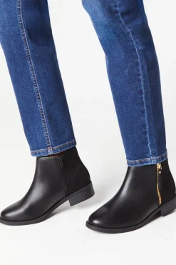Extra Wide Fit Myla Side Zip Ankle Boots