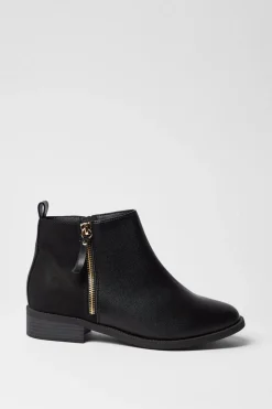 Extra Wide Fit Myla Side Zip Ankle Boots