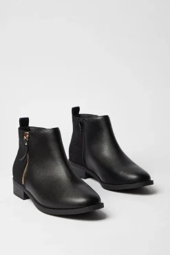 Extra Wide Fit Myla Side Zip Ankle Boots