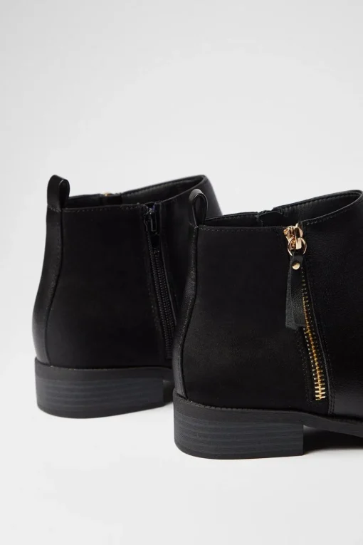Extra Wide Fit Myla Side Zip Ankle Boots