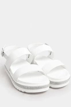 Extra Wide Fit Sparkle Flatform Sandals