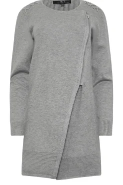 Eyelet Detail Zip Cardigan
