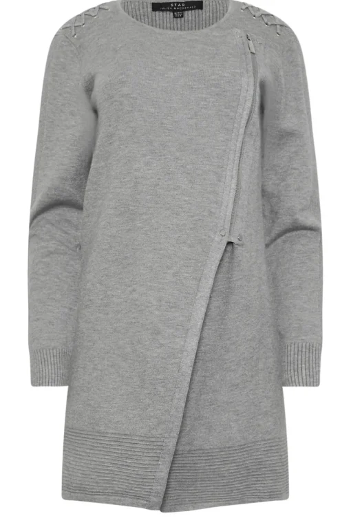 Eyelet Detail Zip Cardigan