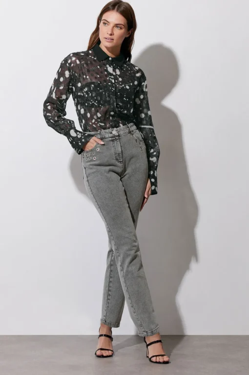 Eyelet Stud Boyfriend Jeans