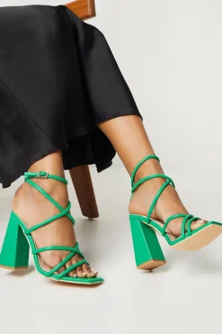 Faith: Carla Strappy High Block Heeled Sandals