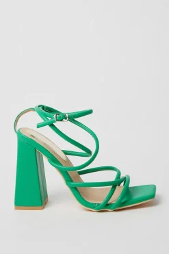 Faith: Carla Strappy High Block Heeled Sandals