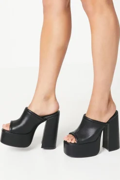 Faith: High Platform Block Heeled Mules