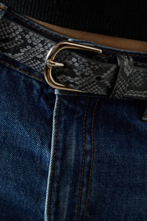 Faith: Leather Animal Print Belt